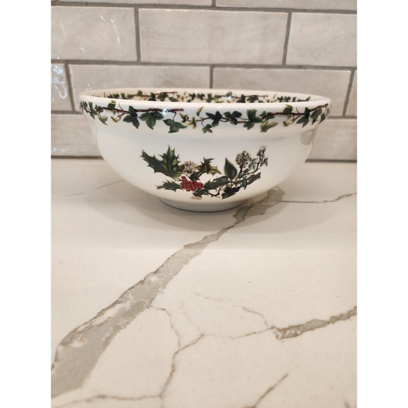 Vintage 1995 Portmeirion 'The Holly and the Ivy Christmas 9" Pasta Serving Bowl - Picture 1 of 9